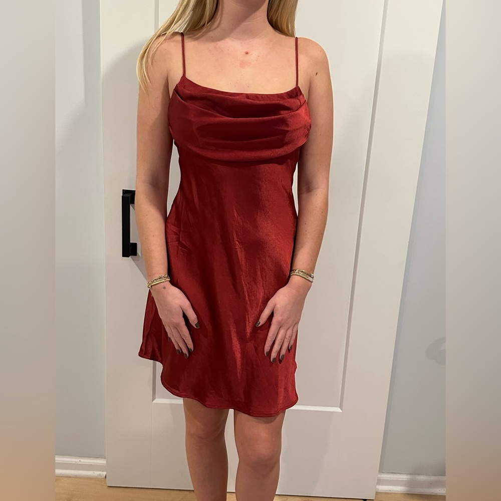 Elegant Red Satin Dress